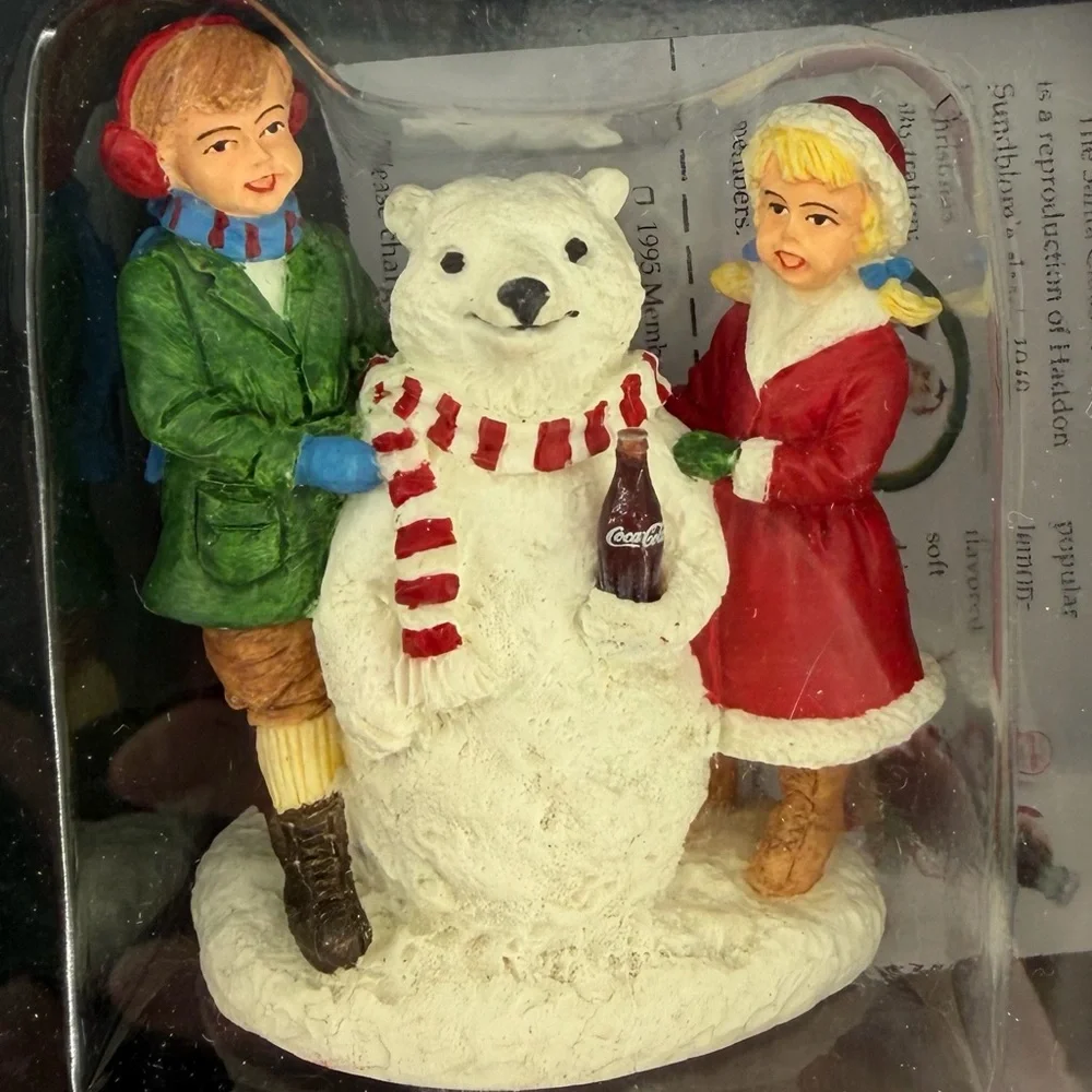 Coca-Cola Town Square Polar Bear Collection Set of 2 in Boxes, 1990s